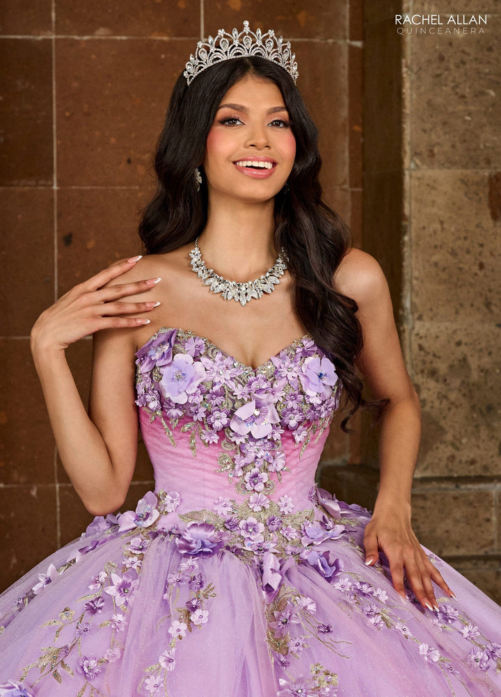 3D Floral Sweetheart Quinceanera Dress by Rachel Allan RQ3125