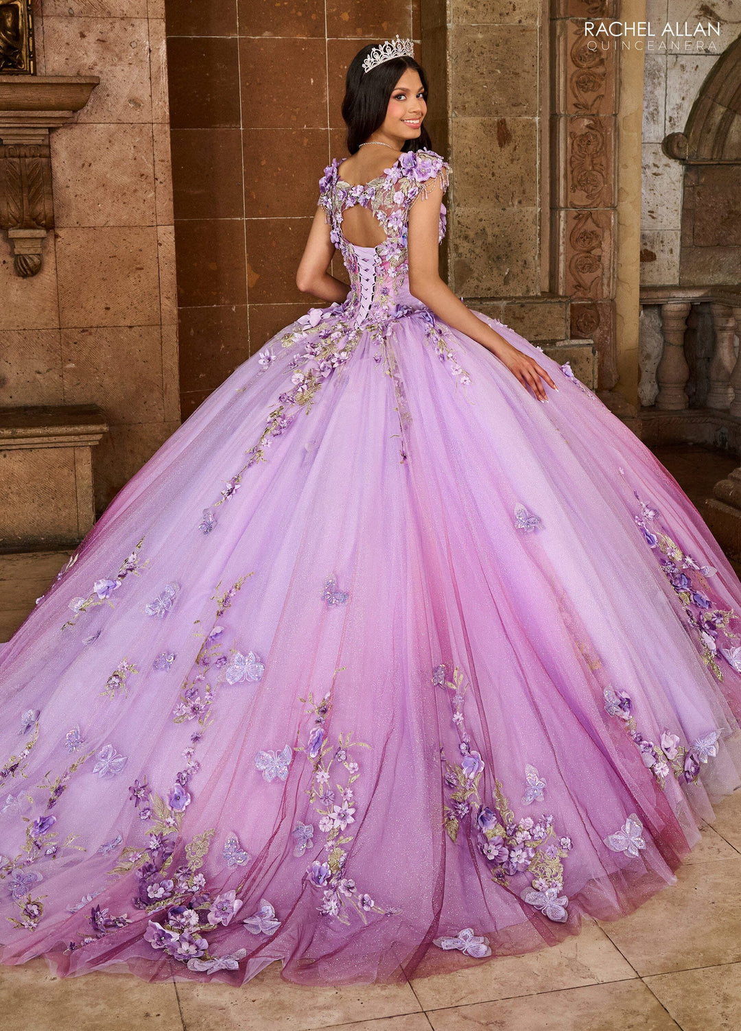 3D Floral Sweetheart Quinceanera Dress by Rachel Allan RQ3125