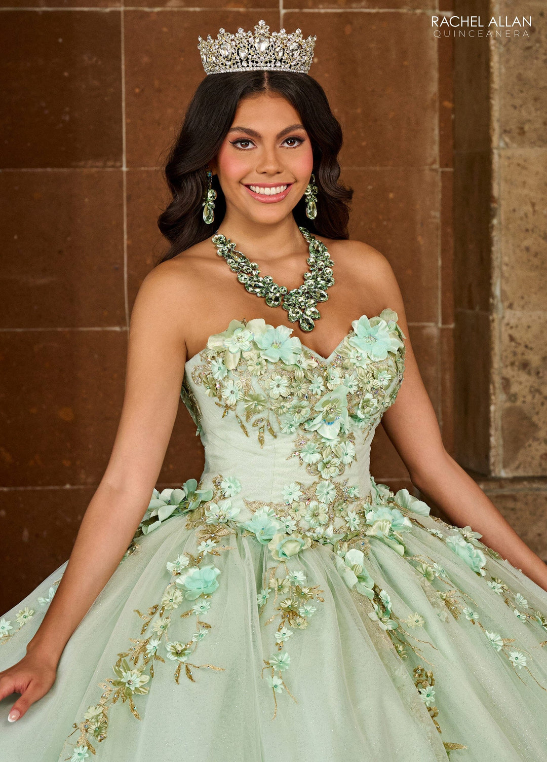 3D Floral Sweetheart Quinceanera Dress by Rachel Allan RQ3125