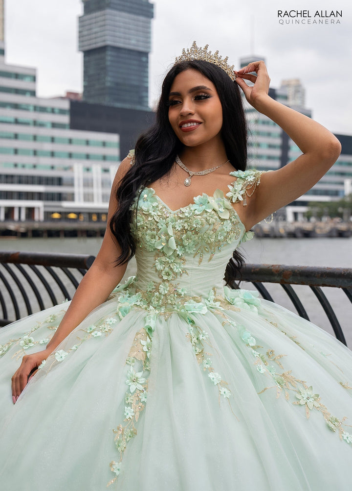 3D Floral Sweetheart Quinceanera Dress by Rachel Allan RQ3125