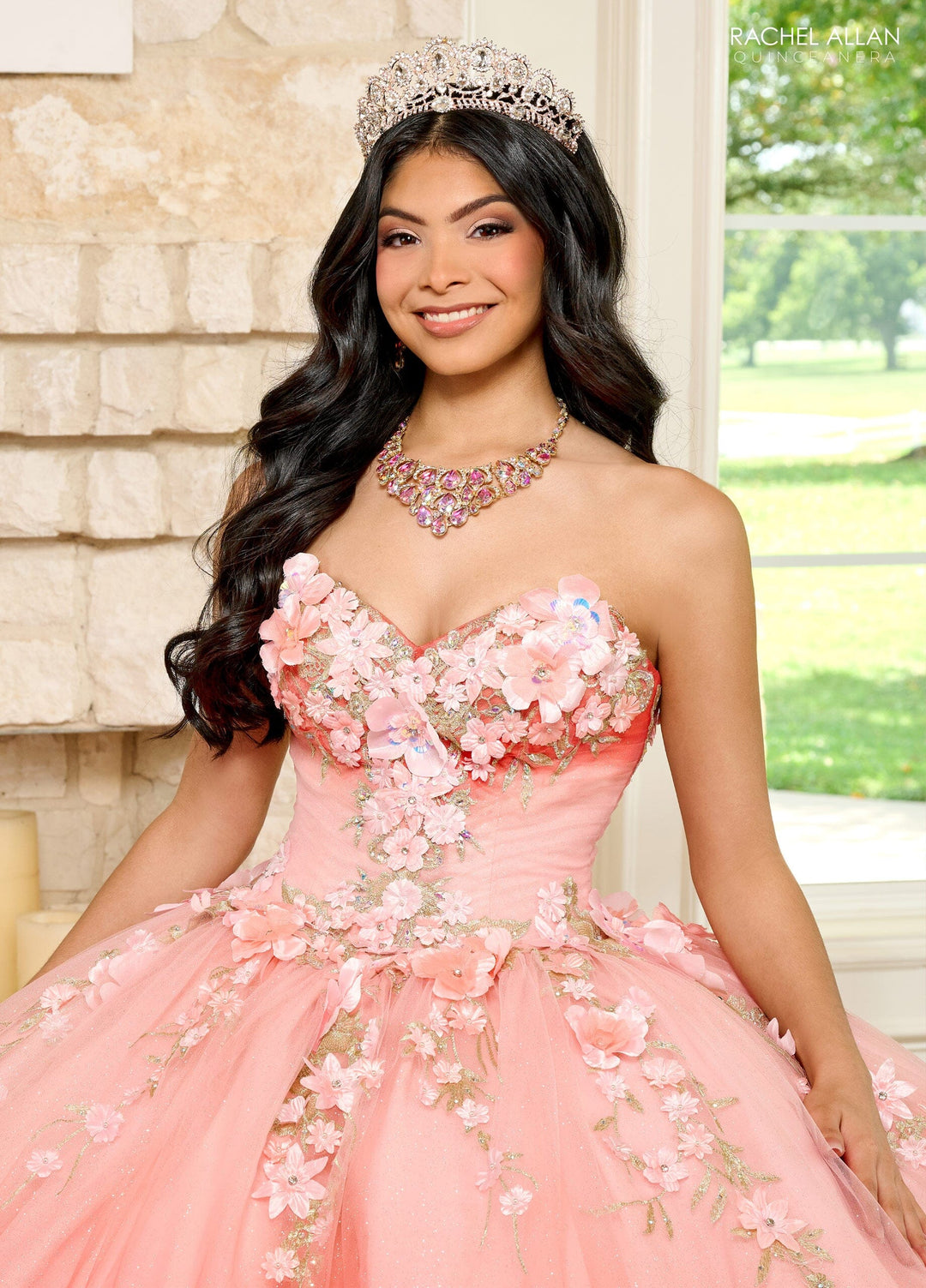 3D Floral Sweetheart Quinceanera Dress by Rachel Allan RQ3125