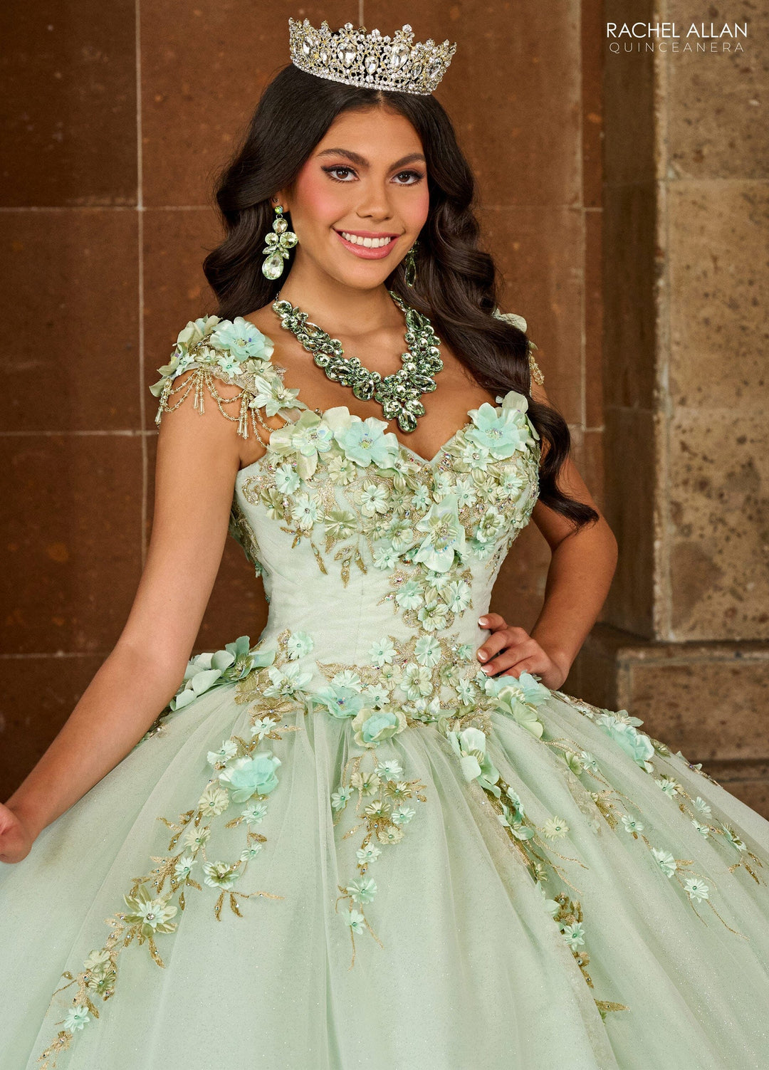 3D Floral Sweetheart Quinceanera Dress by Rachel Allan RQ3125