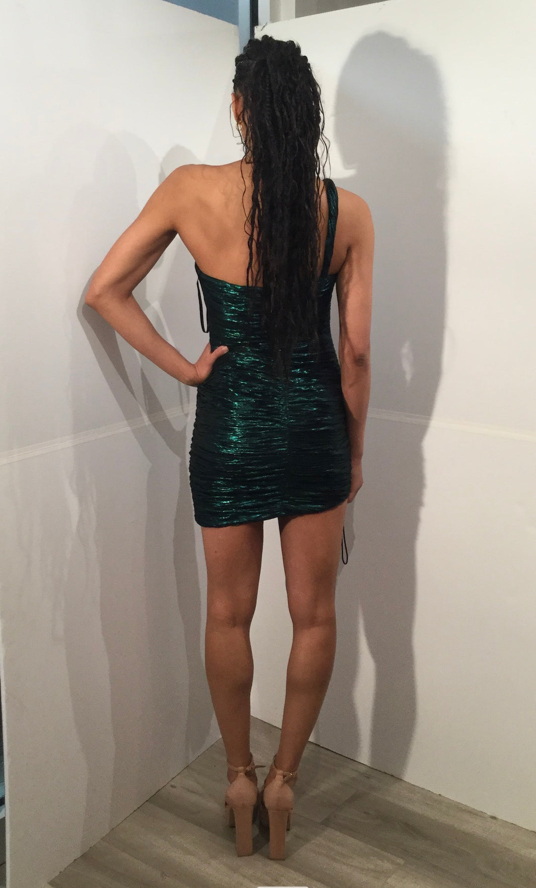 Metallic Fitted Short One Shoulder Dress by Jovani 40136