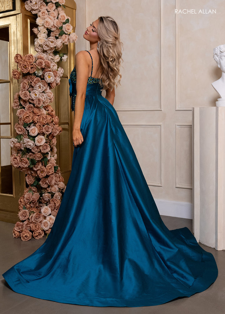 Beaded Sleeveless Overskirt Dress by Rachel Allan 40416