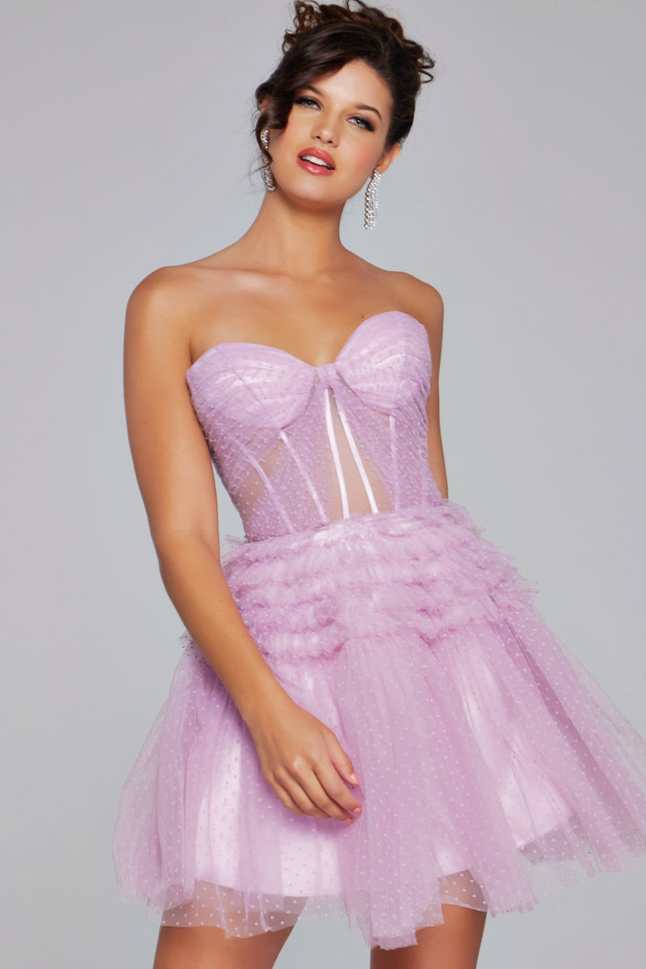 Tulle Short Strapless A-line Dress by Jovani 40467