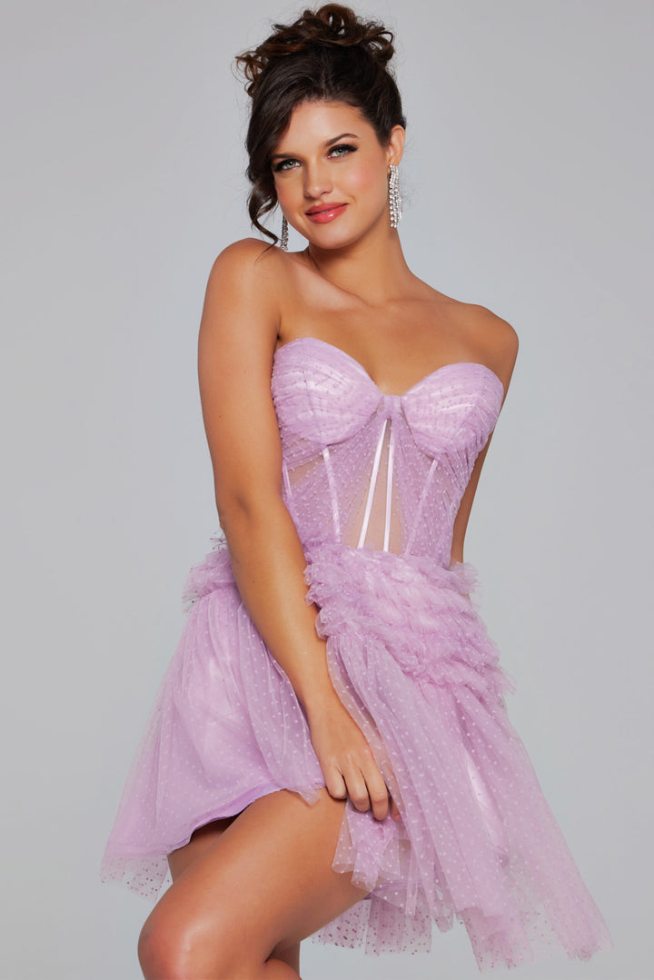 Tulle Short Strapless A-line Dress by Jovani 40467