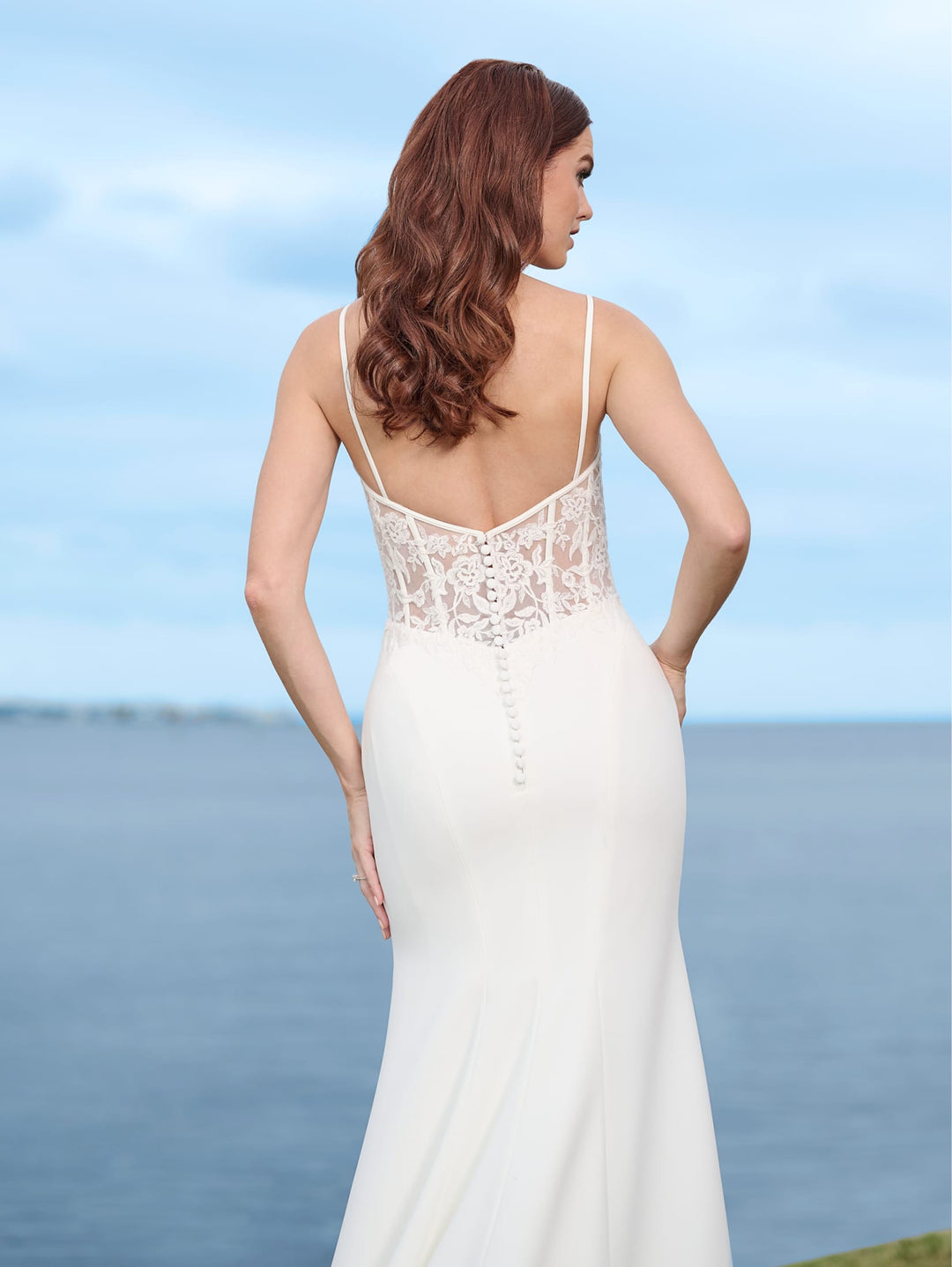 Fitted Cowl Bridal Gown by Adrianna Papell 45004