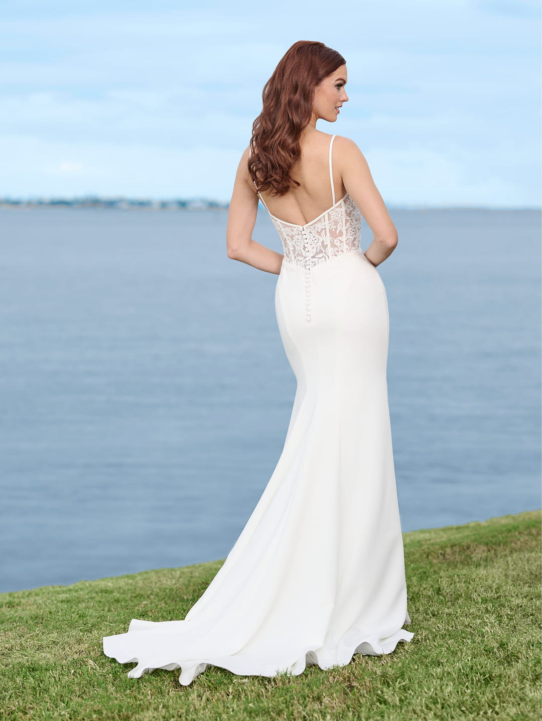 Fitted Cowl Bridal Gown by Adrianna Papell 45004