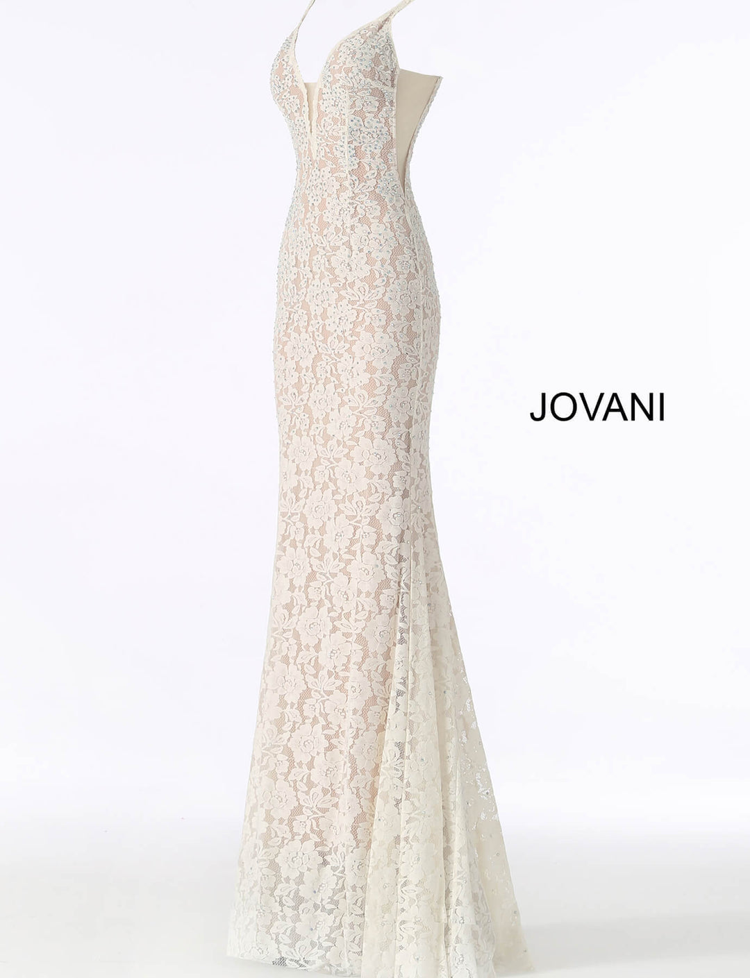 Beaded Lace Fitted Sleeveless Gown by Jovani 48994