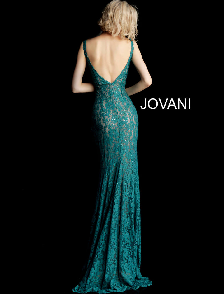 Beaded Lace Fitted Sleeveless Gown by Jovani 48994