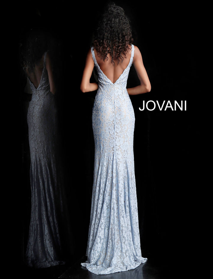 Beaded Lace Fitted Sleeveless Gown by Jovani 48994