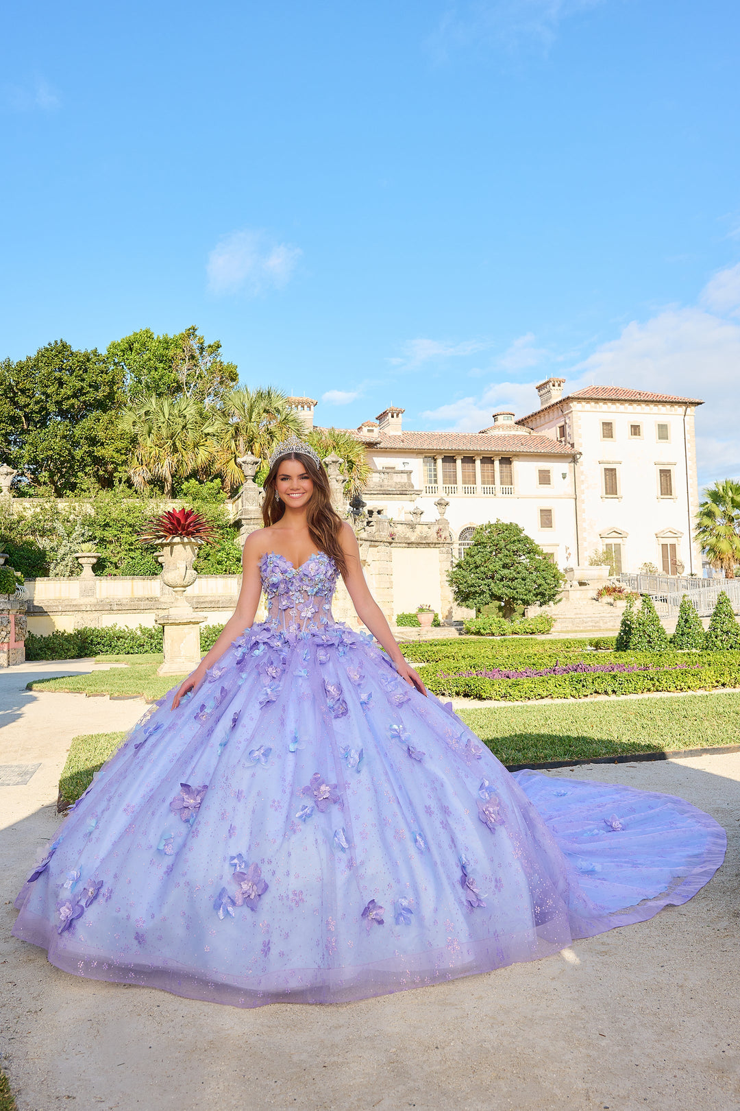 Strapless Puff Sleeve Quinceanera Dress by Amarra 54218