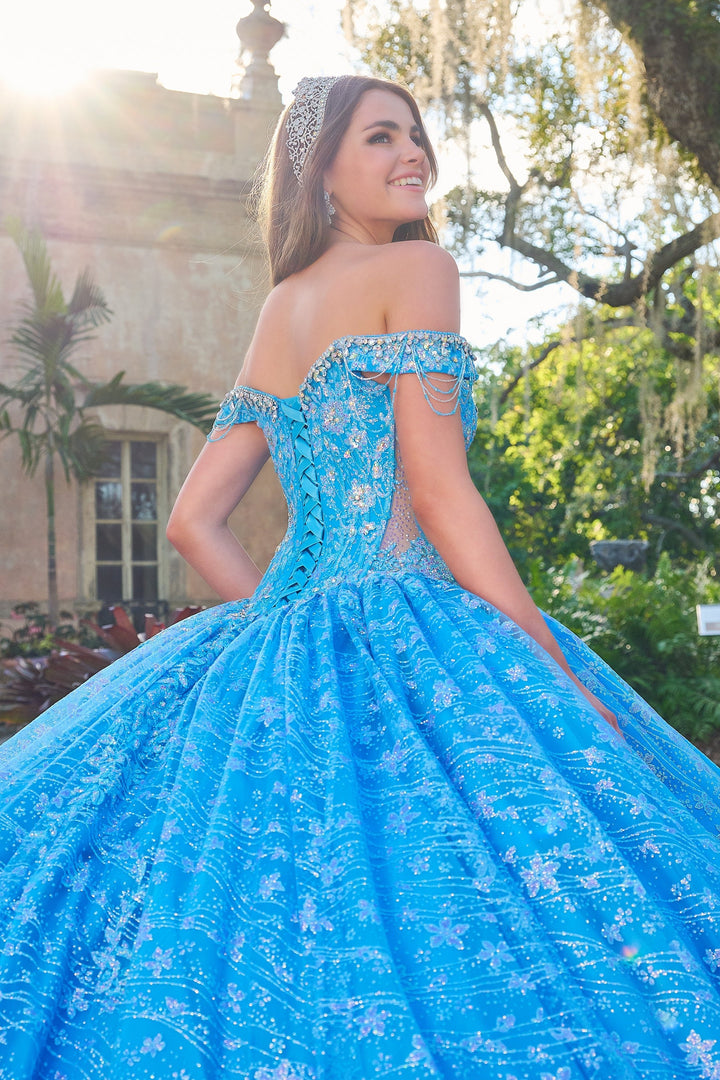 Off Shoulder Fringe Quinceanera Dress by Amarra 54220