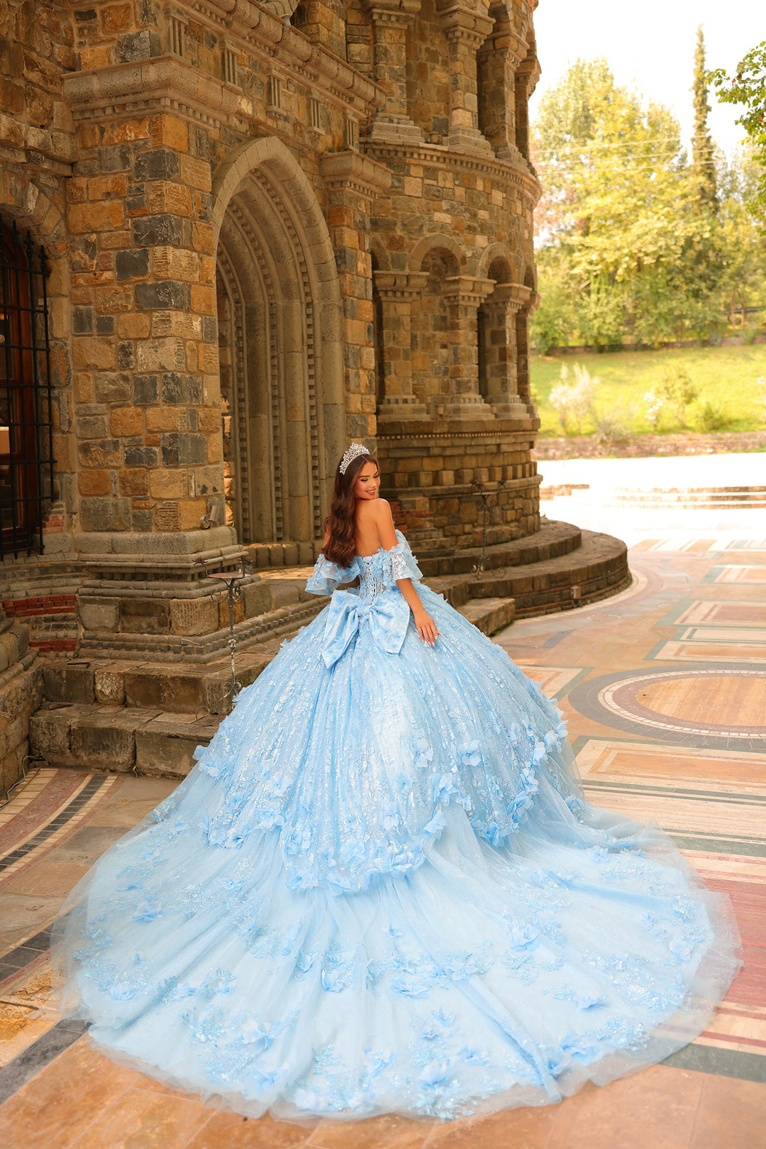 Off Shoulder Layered Ball Gown by Amarra 54230