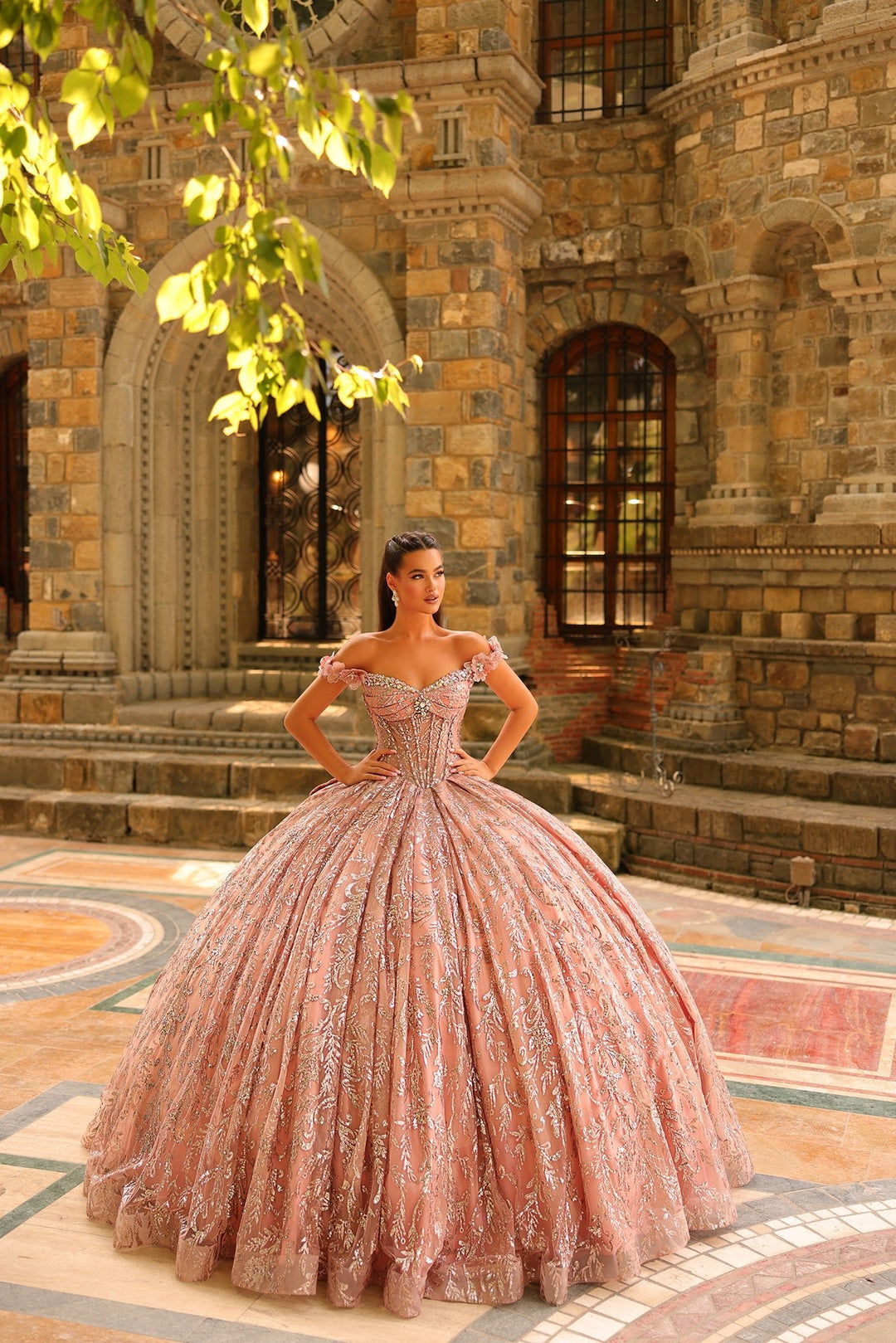 Beaded Off Shoulder Ball Gown by Amarra 54237