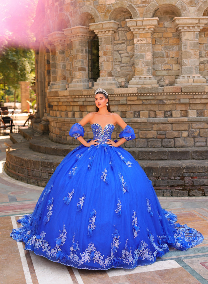 Strapless Puff Sleeve Ball Gown by Amarra 54242