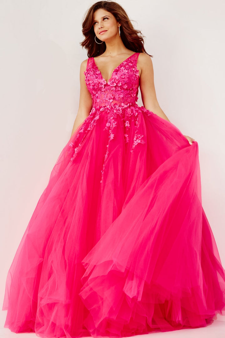 Tulle Sleeveless A-line Gown by Jovani 55634