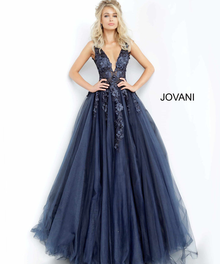 Tulle Sleeveless A-line Gown by Jovani 55634