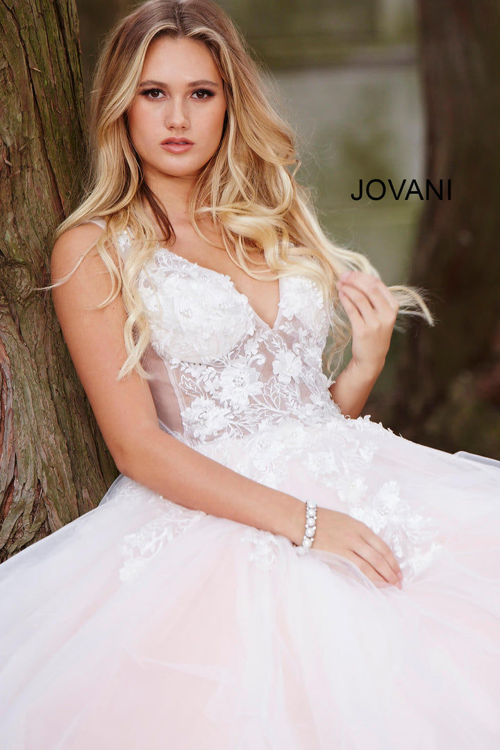 Tulle Sleeveless A-line Gown by Jovani 55634