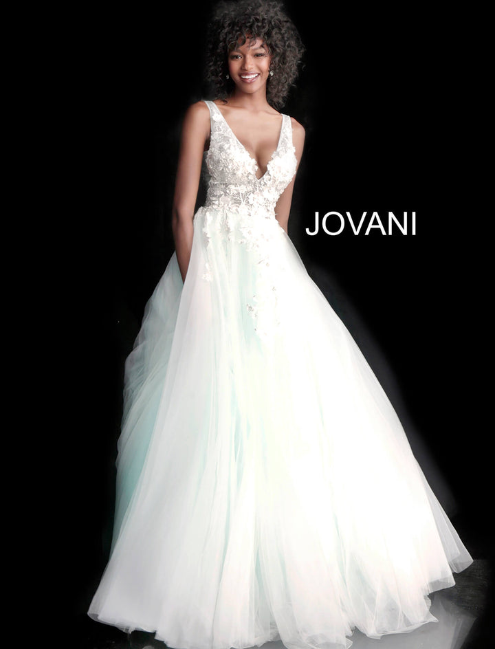 Tulle Sleeveless A-line Gown by Jovani 55634