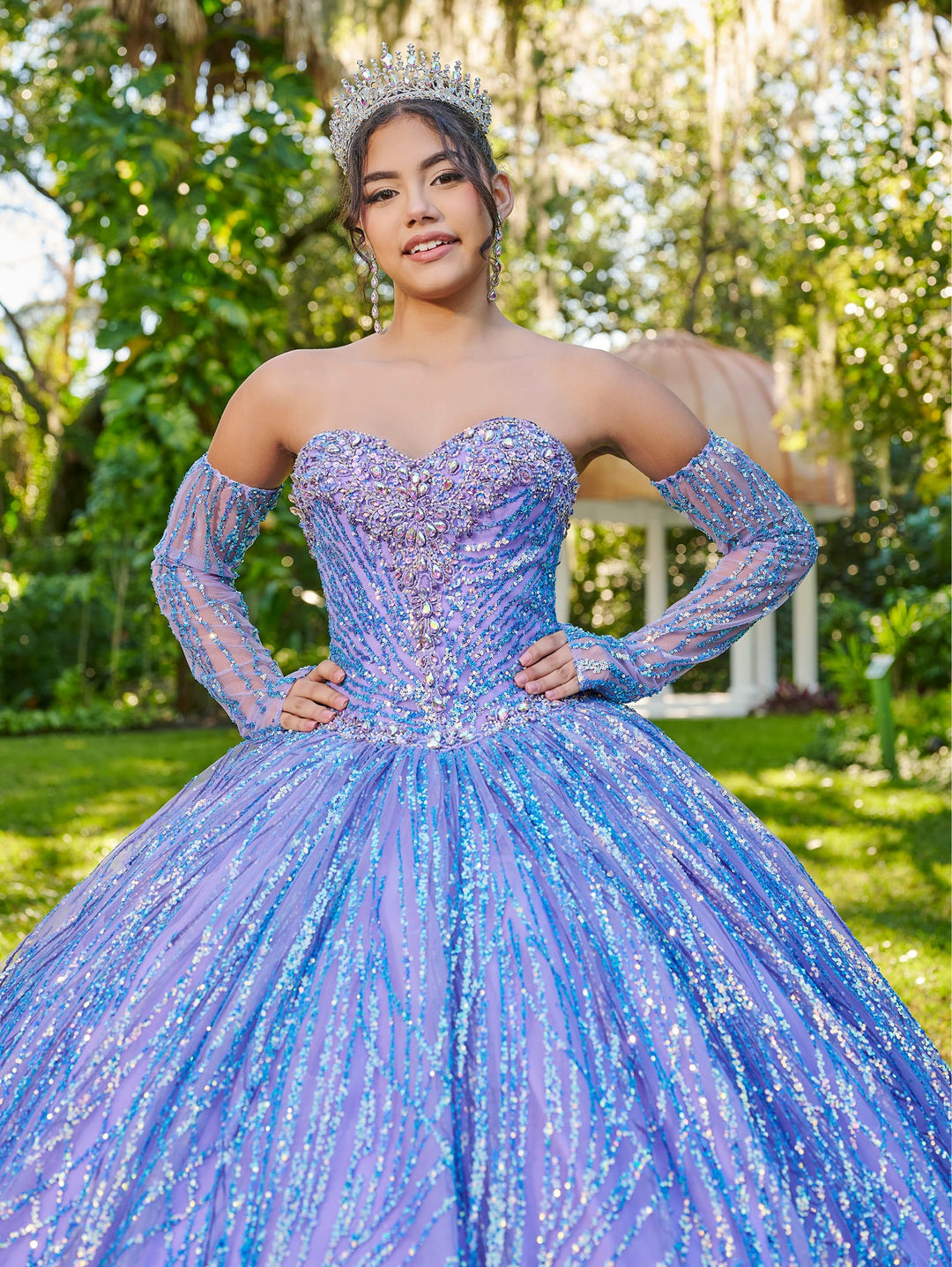 Long Sleeve Quinceanera Dress by LizLuo Fiesta 56511