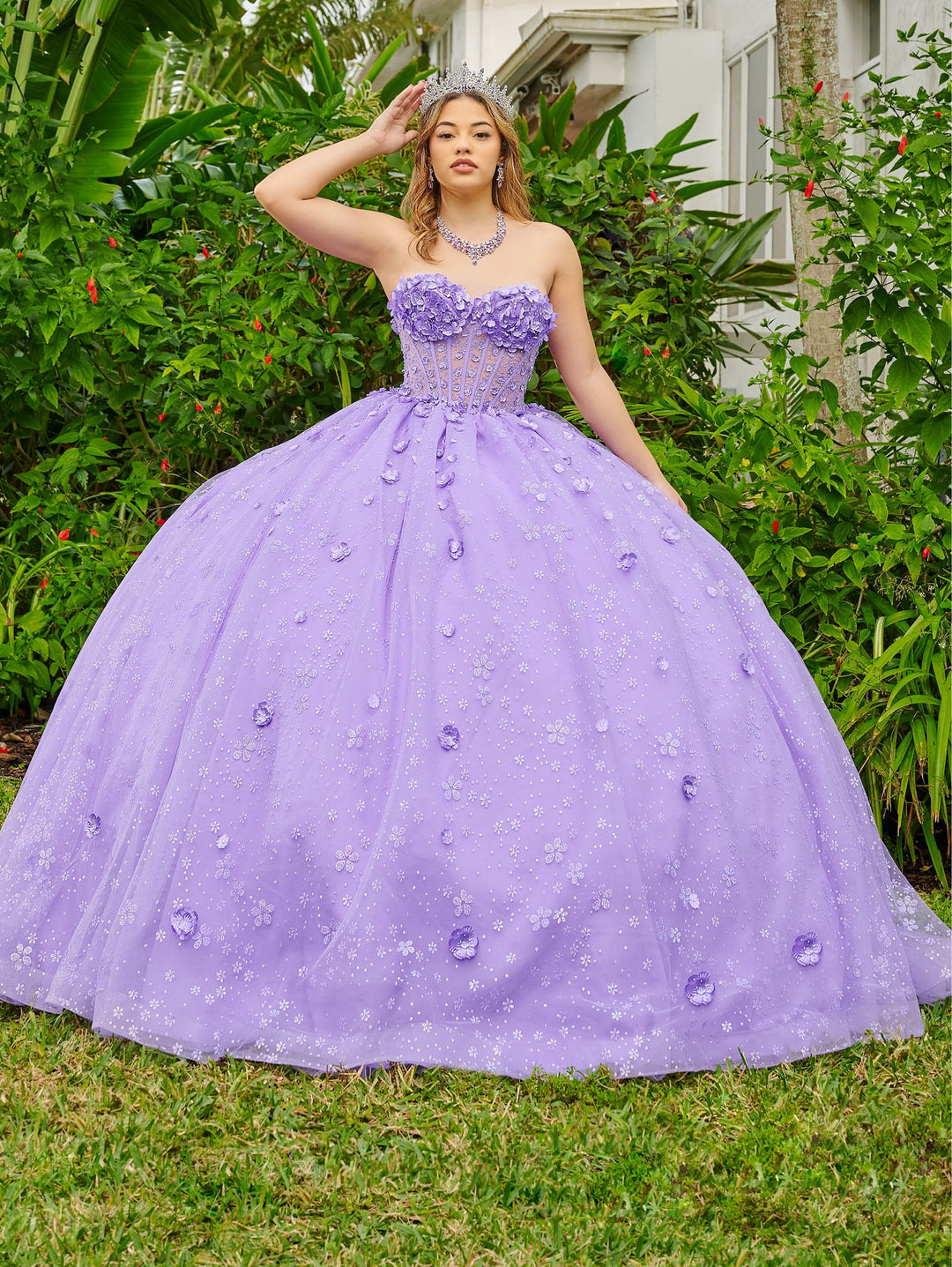 Floral Sweetheart Quinceanera Dress by LizLuo Fiesta 56512