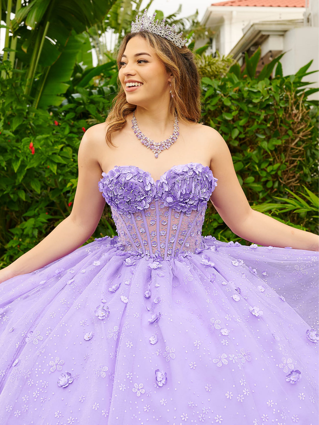 Floral Sweetheart Quinceanera Dress by LizLuo Fiesta 56512