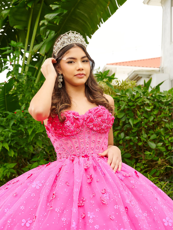 Floral Sweetheart Quinceanera Dress by LizLuo Fiesta 56512