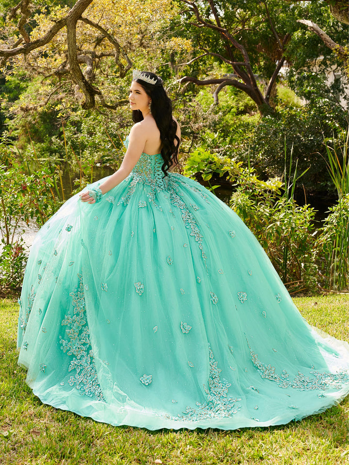 3D Floral Strapless Quinceanera Dress by LizLuo Fiesta 56514