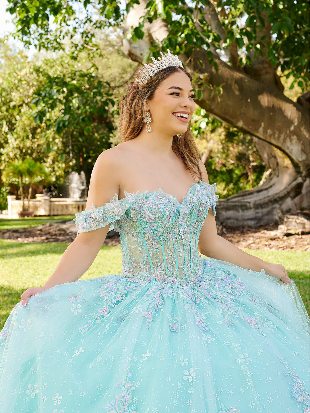 3D Butterfly Quinceanera Dress by LizLuo Fiesta 56515