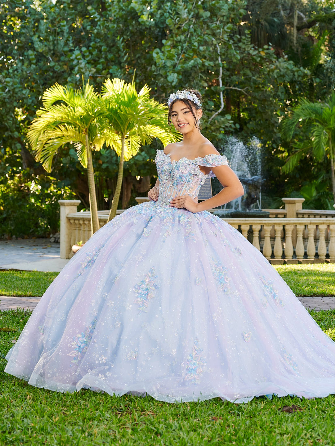 3D Butterfly Quinceanera Dress by LizLuo Fiesta 56515