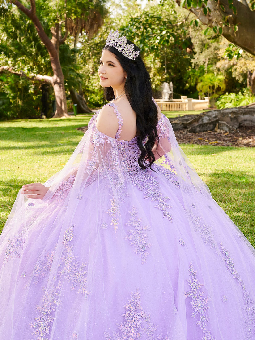 Cape Sleeve Quinceanera Dress by LizLuo Fiesta 56516