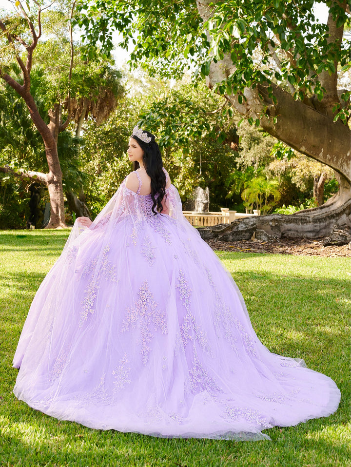 Cape Sleeve Quinceanera Dress by LizLuo Fiesta 56516