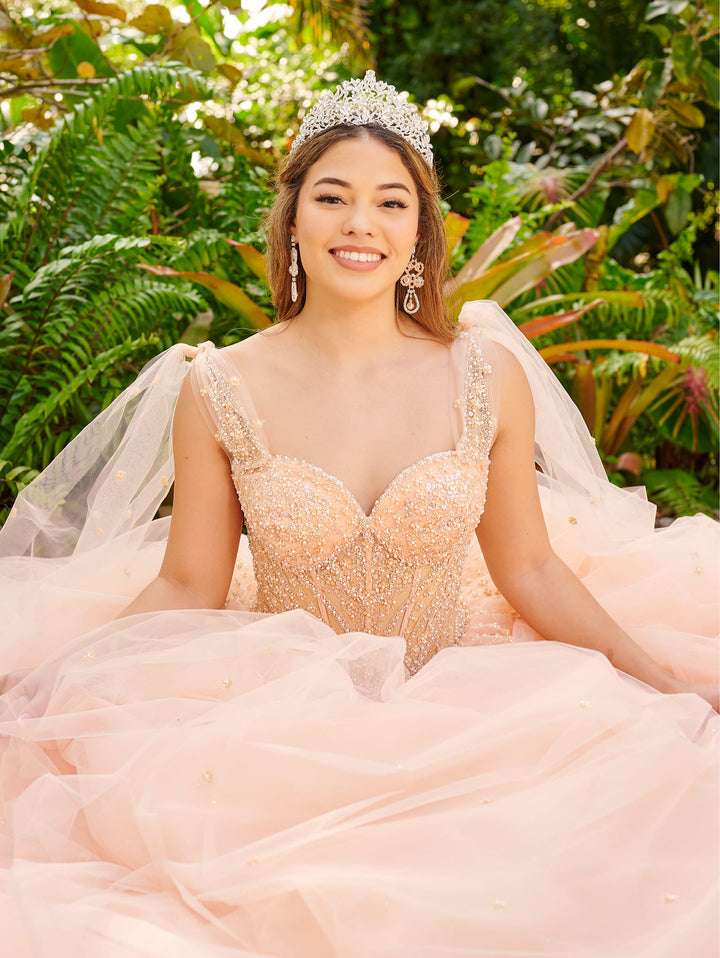 Cape Sleeve Quinceanera Dress by LizLuo Fiesta 56518