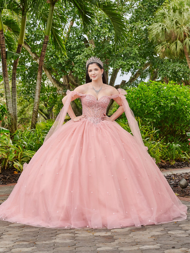 Cape Sleeve Quinceanera Dress by LizLuo Fiesta 56518