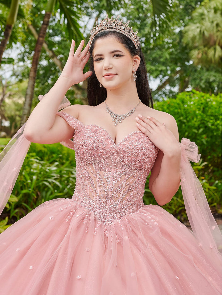 Cape Sleeve Quinceanera Dress by LizLuo Fiesta 56518