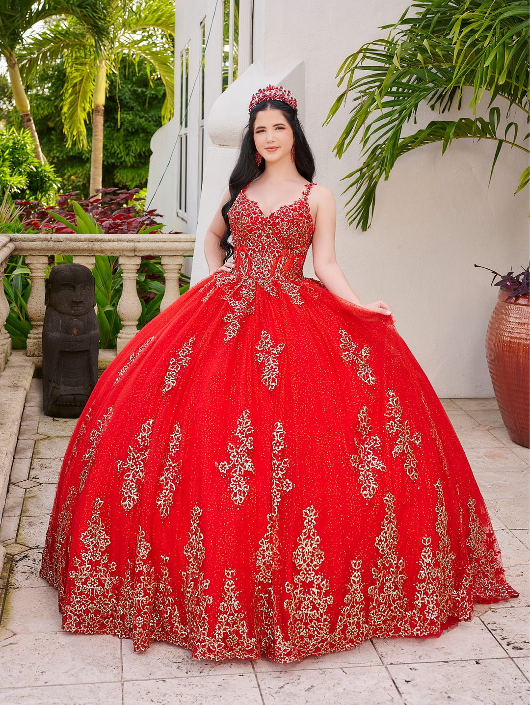 Capelet V-Neck Quinceanera Dress by LizLuo Fiesta 56519