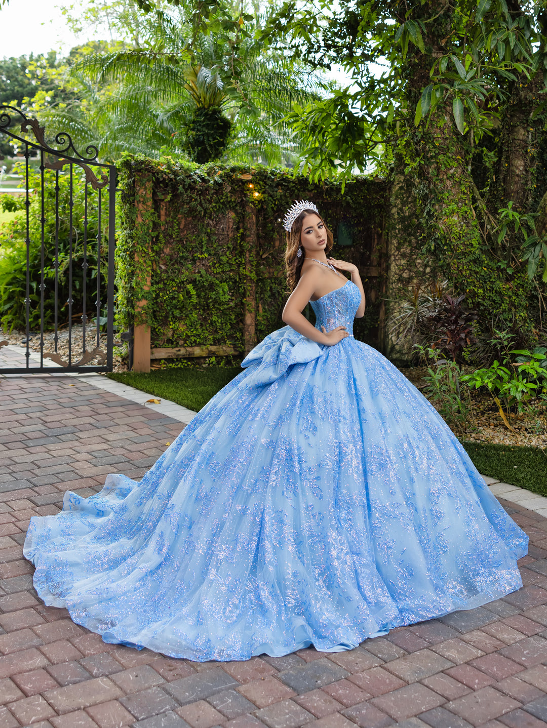 Glitter Strapless Ball Gown by LizLuo Fiesta 56527