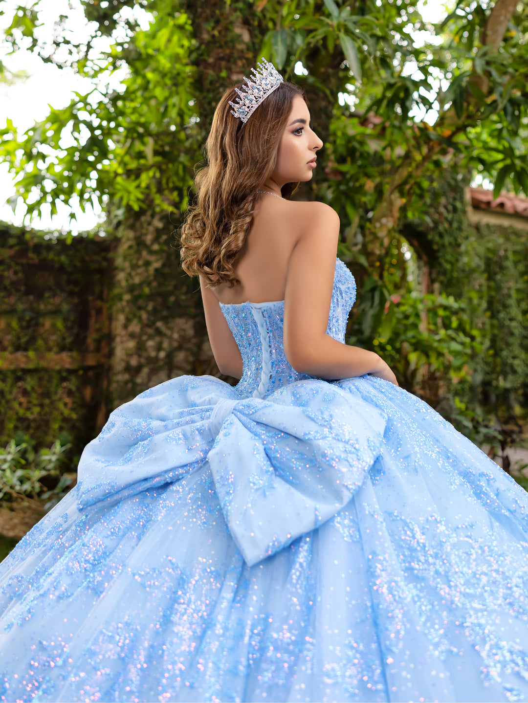 Glitter Strapless Ball Gown by LizLuo Fiesta 56527