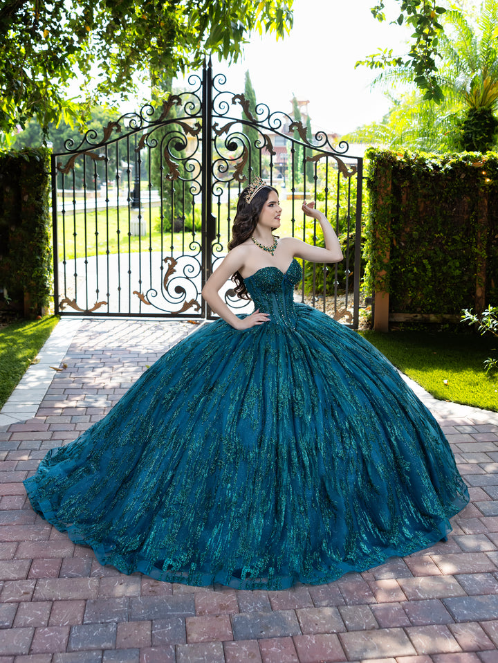 Glitter Strapless Ball Gown by LizLuo Fiesta 56528