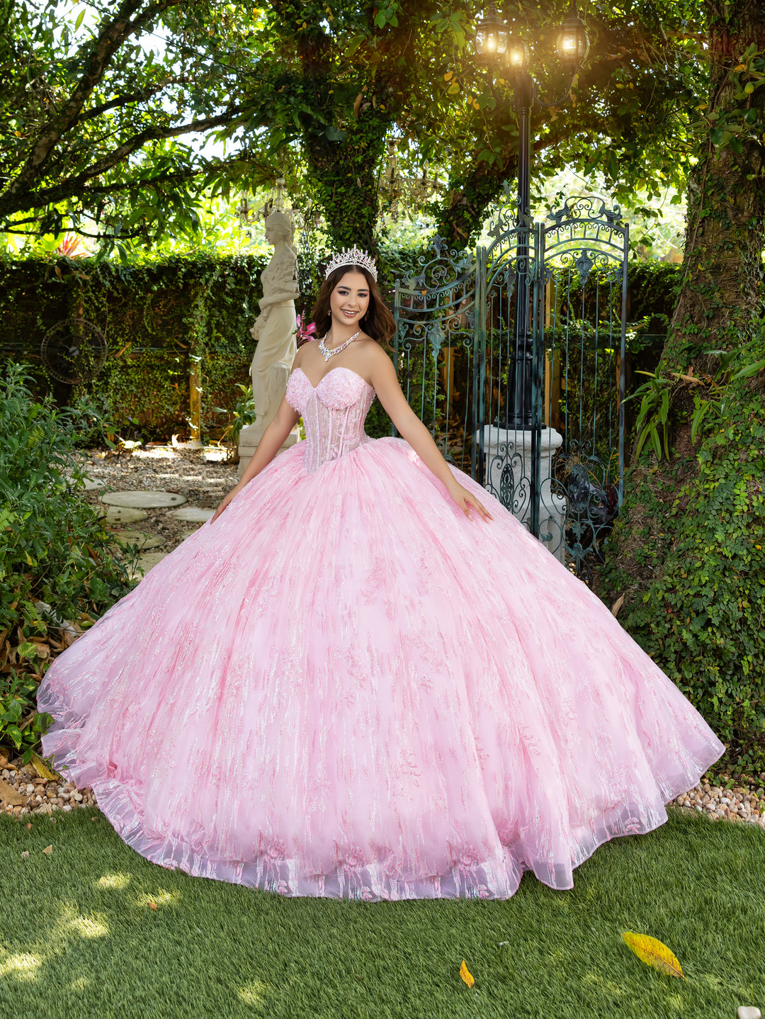 Glitter Strapless Ball Gown by LizLuo Fiesta 56528