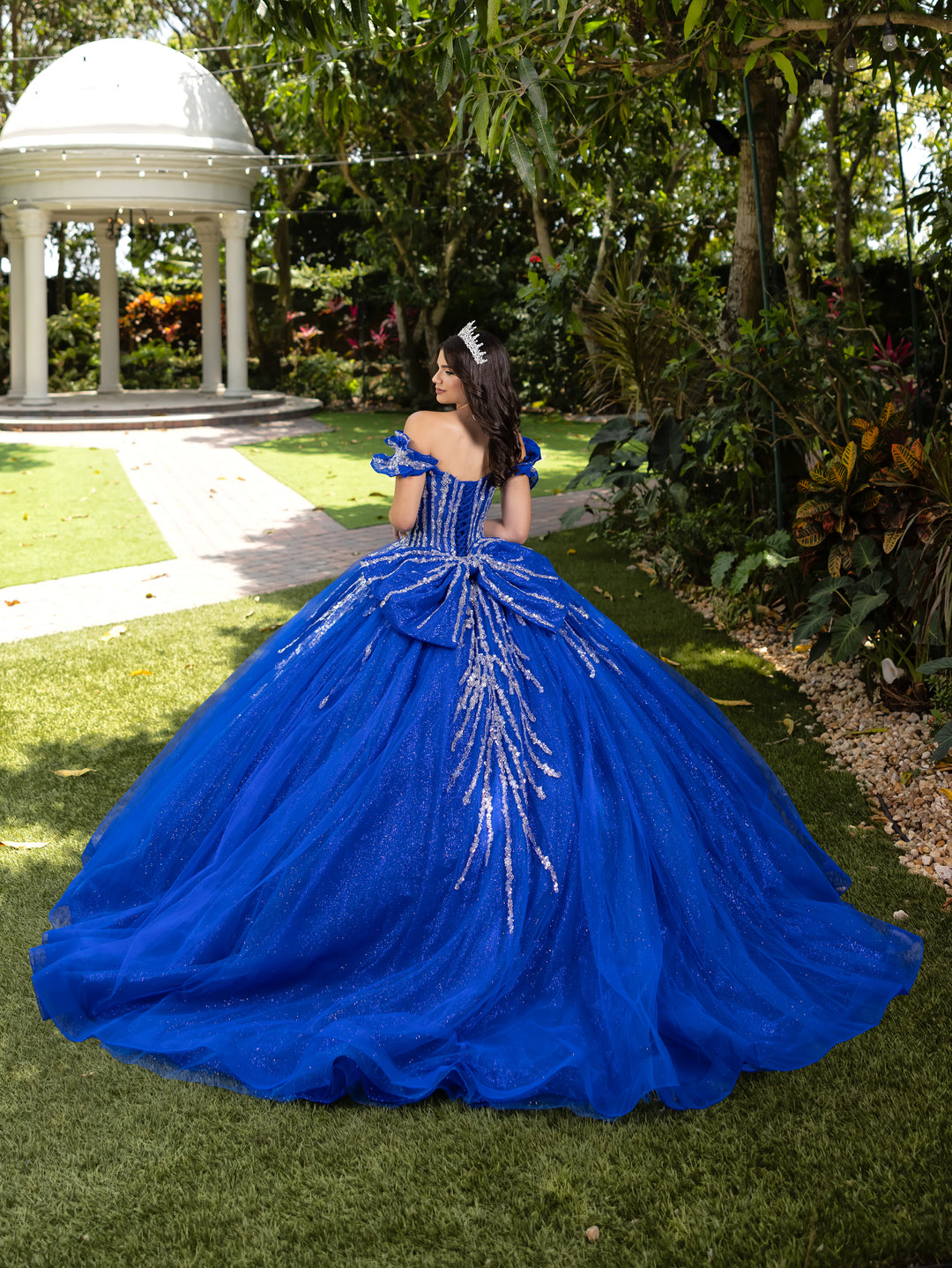 Beaded Off Shoulder Ball Gown by LizLuo Fiesta 56535