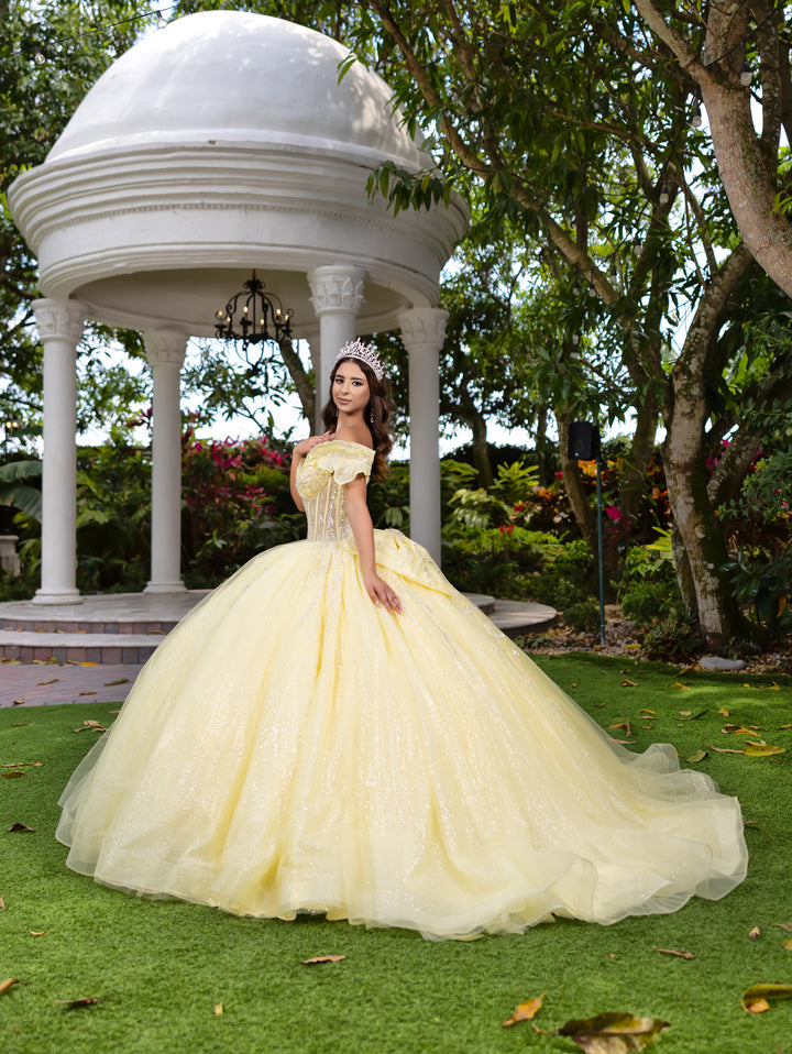 Beaded Off Shoulder Ball Gown by LizLuo Fiesta 56535