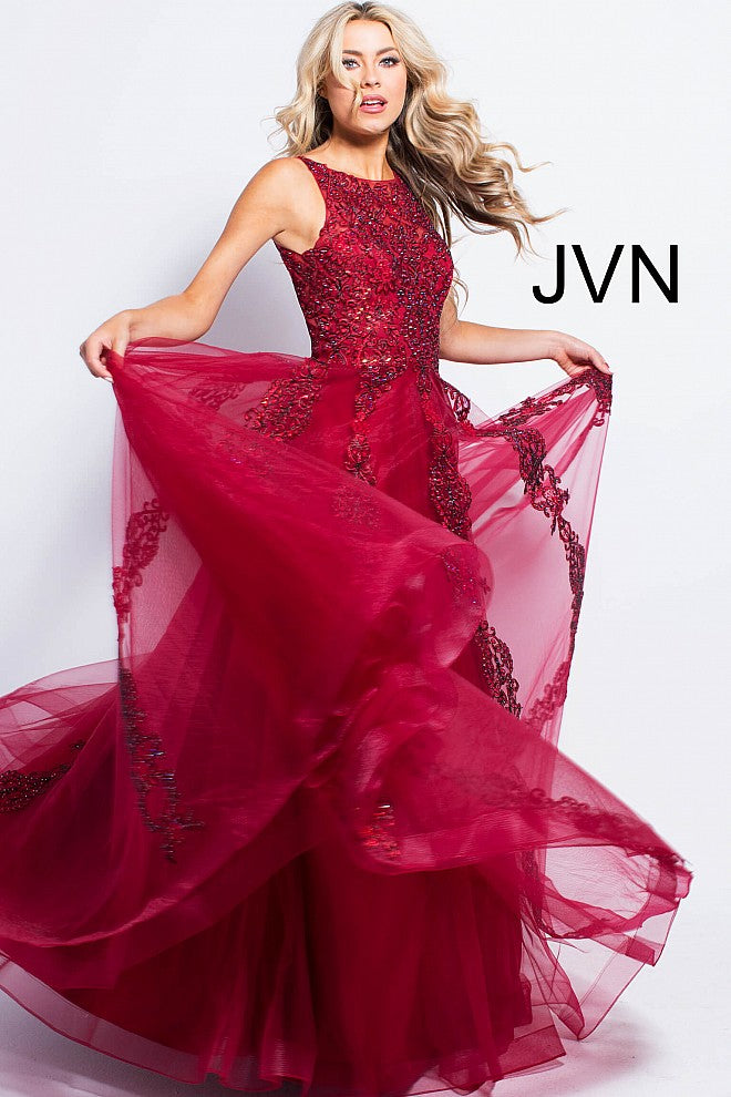 Tulle Sleeveless A-line Gown by Jovani 59046