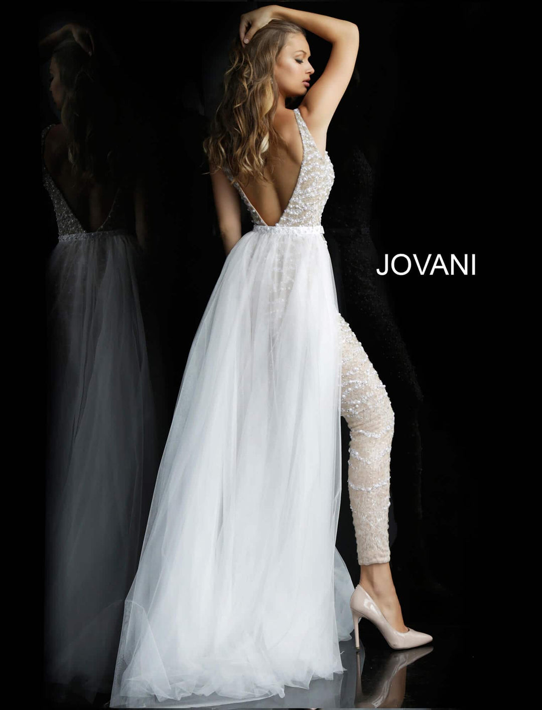 Embellished Jumpsuit with Overskirt by Jovani 60010