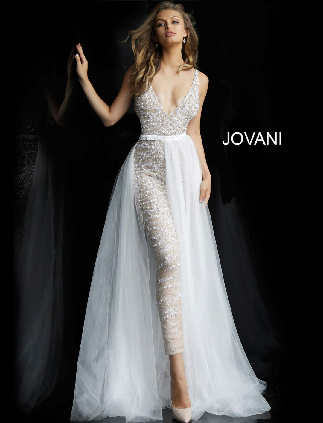 Embellished Jumpsuit with Overskirt by Jovani 60010