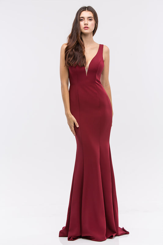 Satin Fitted Sleeveless Gown by Eureka 6010