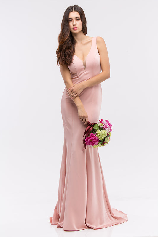 Satin Fitted Sleeveless Gown by Eureka 6010