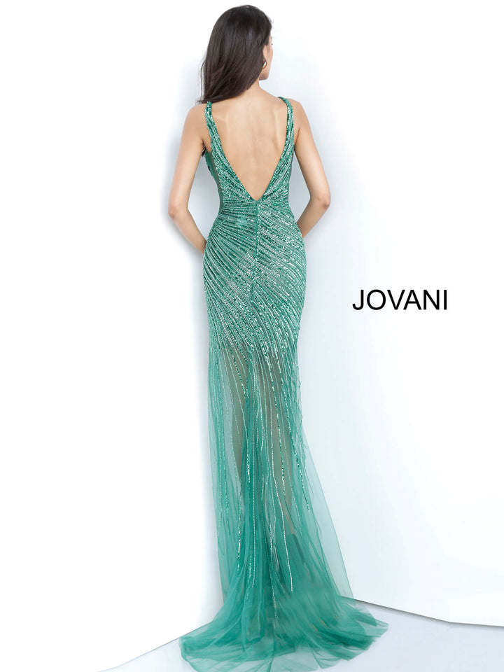 Sequin Fitted Sleeveless Slit Gown by Jovani 63405