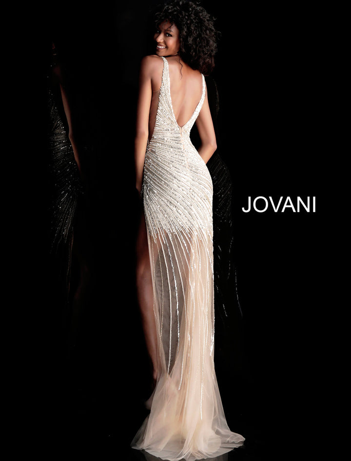 Sequin Fitted Sleeveless Slit Gown by Jovani 63405